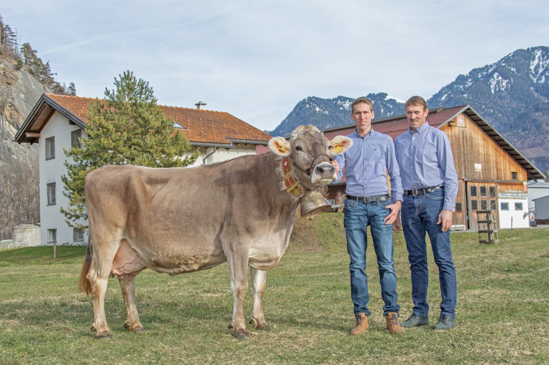 Familienbetrieb Walser in Haldenstein: Vater und Sohn über Landwirtschaft, Viehzucht und die Herausforderungen im Alltag